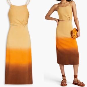 Sandro Aja Cutout Midi Ombré Dress